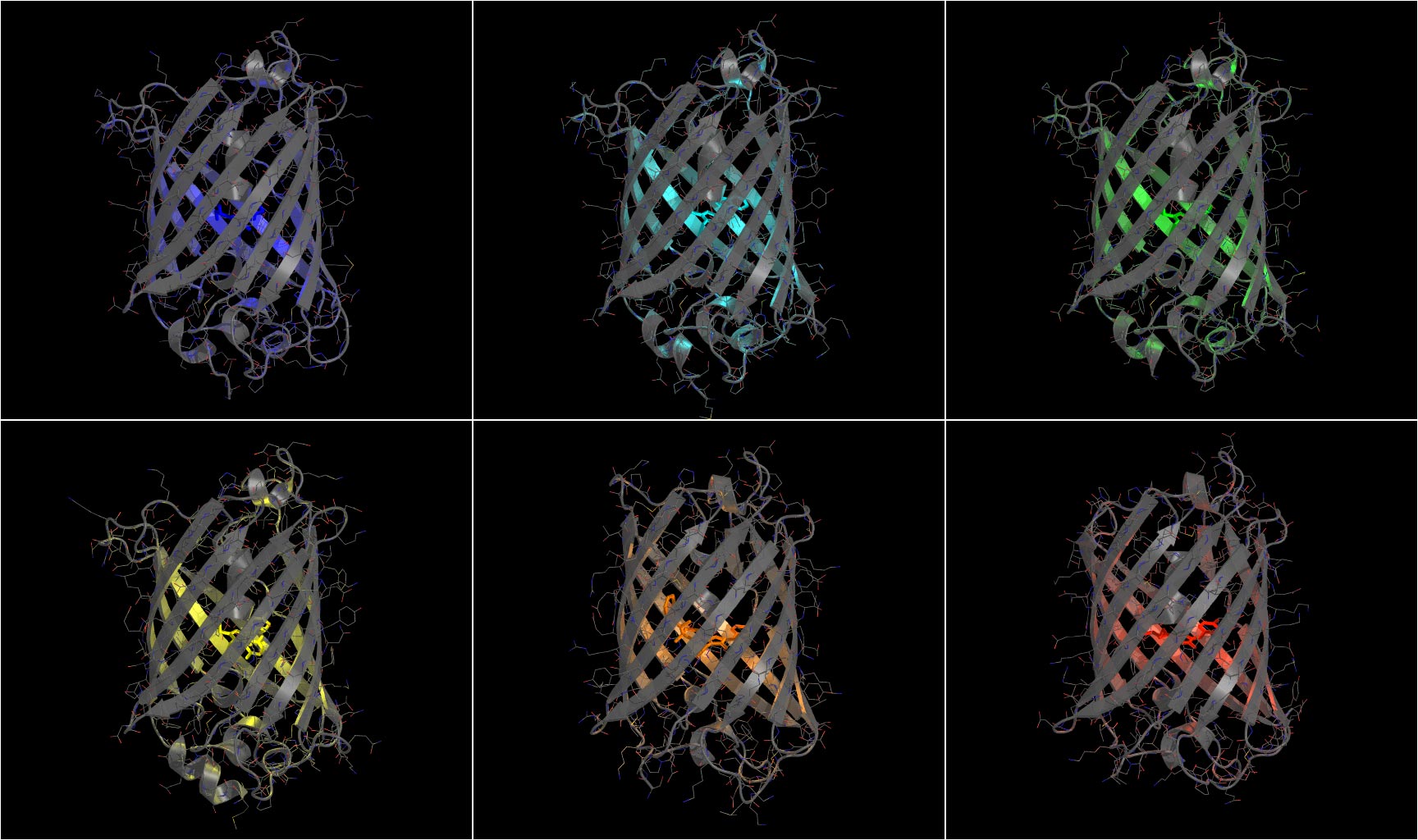 crystal structures of fluorescent proteins